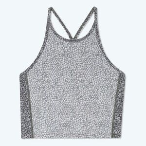 Summersalt The High Neck Midi Sports Bra Tank in Snake Print Gray Sz 14
